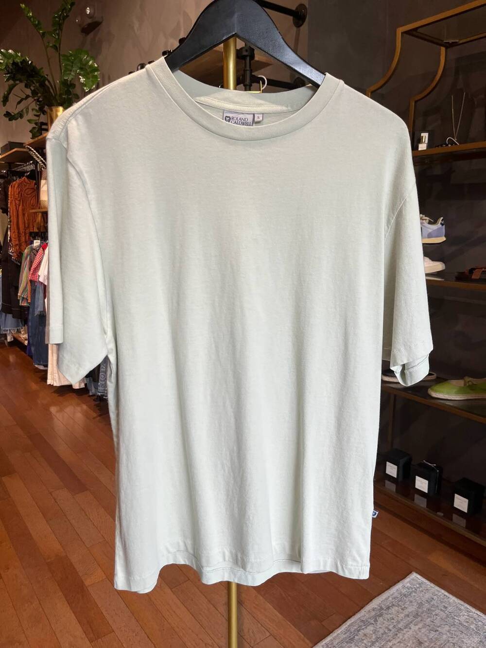 NEW ROLAND CALDWELL men's neo oversized crew tee in salt